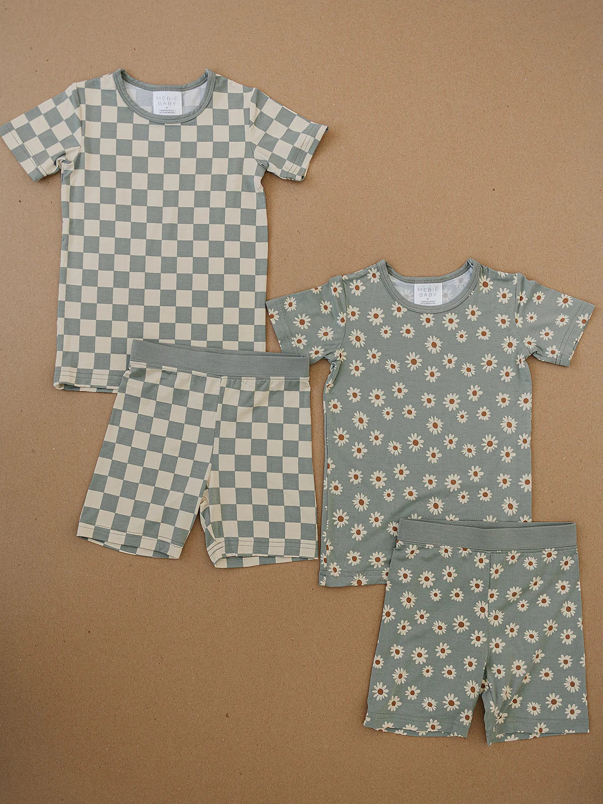 Light Green Daisy Bamboo Cozy Short Set (2T-6Y) - AT NOON STORE