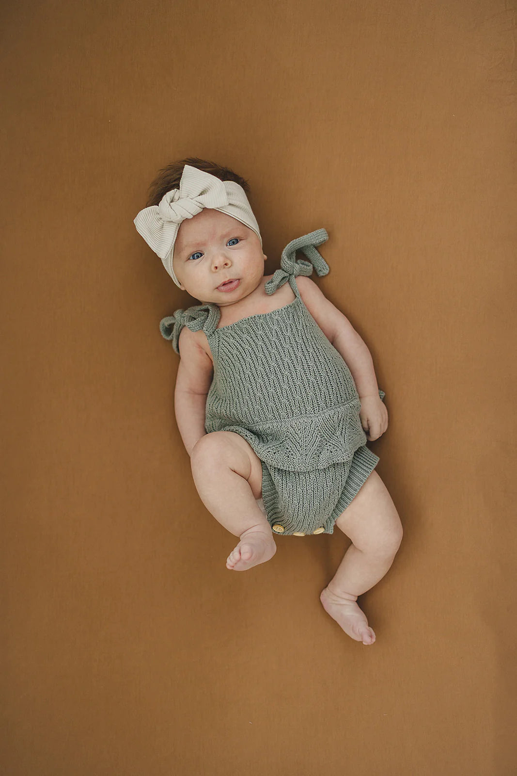 Sage Ruffle Knit Bubble Romper (3-18m) - AT NOON STORE