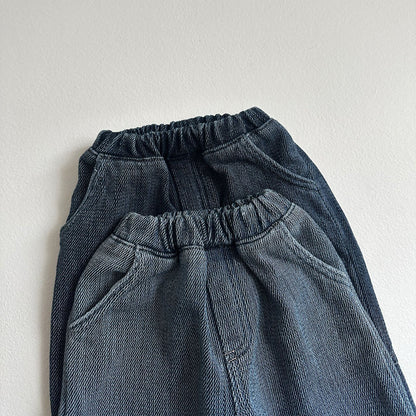 Toddler W25 Stitch Detail Warm and Comfy Denim Pants (10m-4y) - 2 Colors - AT NOON STORE
