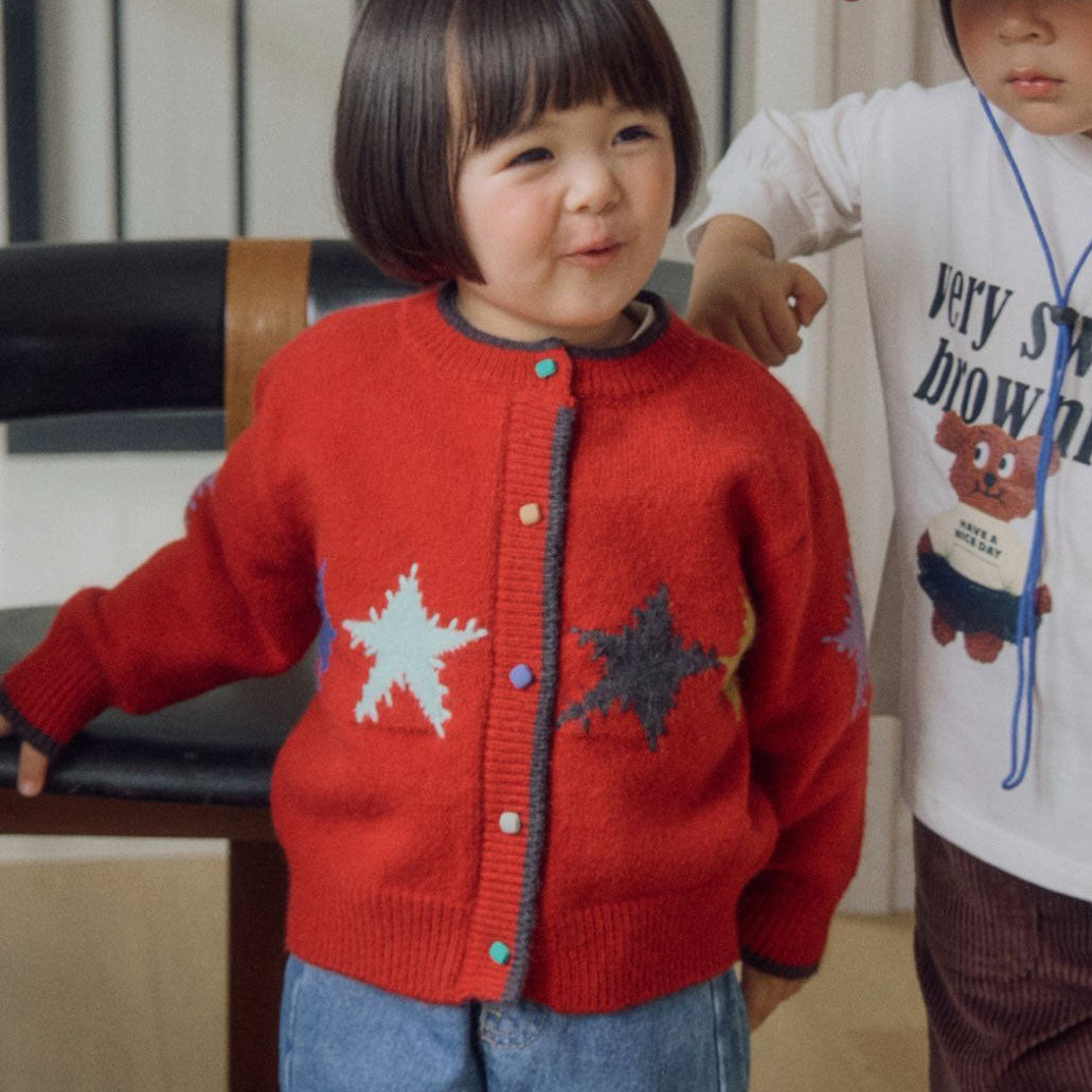 Kids F26 Star Jacquard Knit Cardigan (3-9y) - 2 Colors
