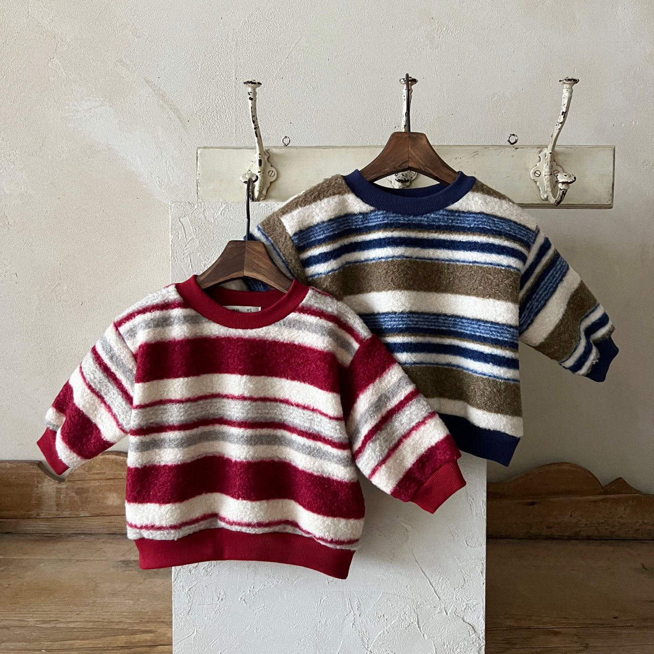 Toddler Lala FW25 Fluffy Stripe Sweatshirt (1-6y) - 2 Colors - AT NOON STORE