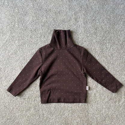 Toddler W25 Warm Fleece Polka Dot Mock Neck Long Sleeve Top (1-7y) - 2 Colors