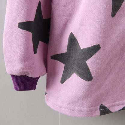 Toddler F26 Star All-Over Print Long Sleeve Top (2-9y) - Pink