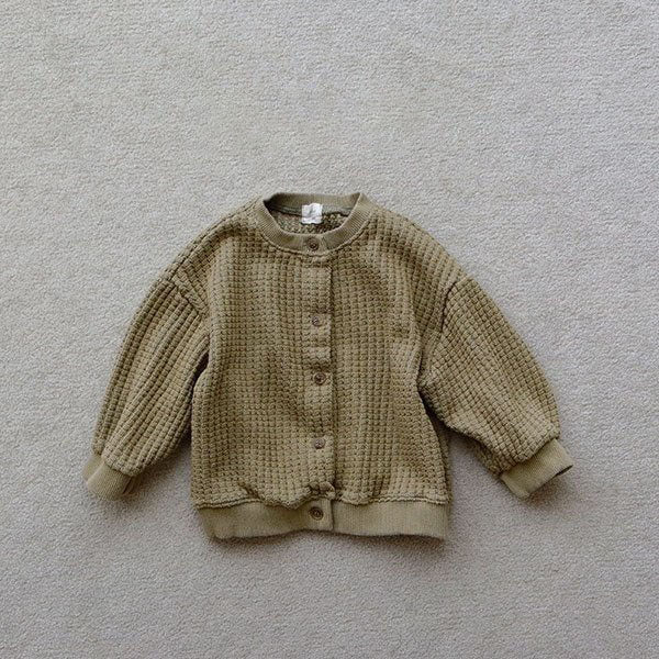 Toddler F25 Waffle Cardigan (15m-7y) - 3 Colors - AT NOON STORE