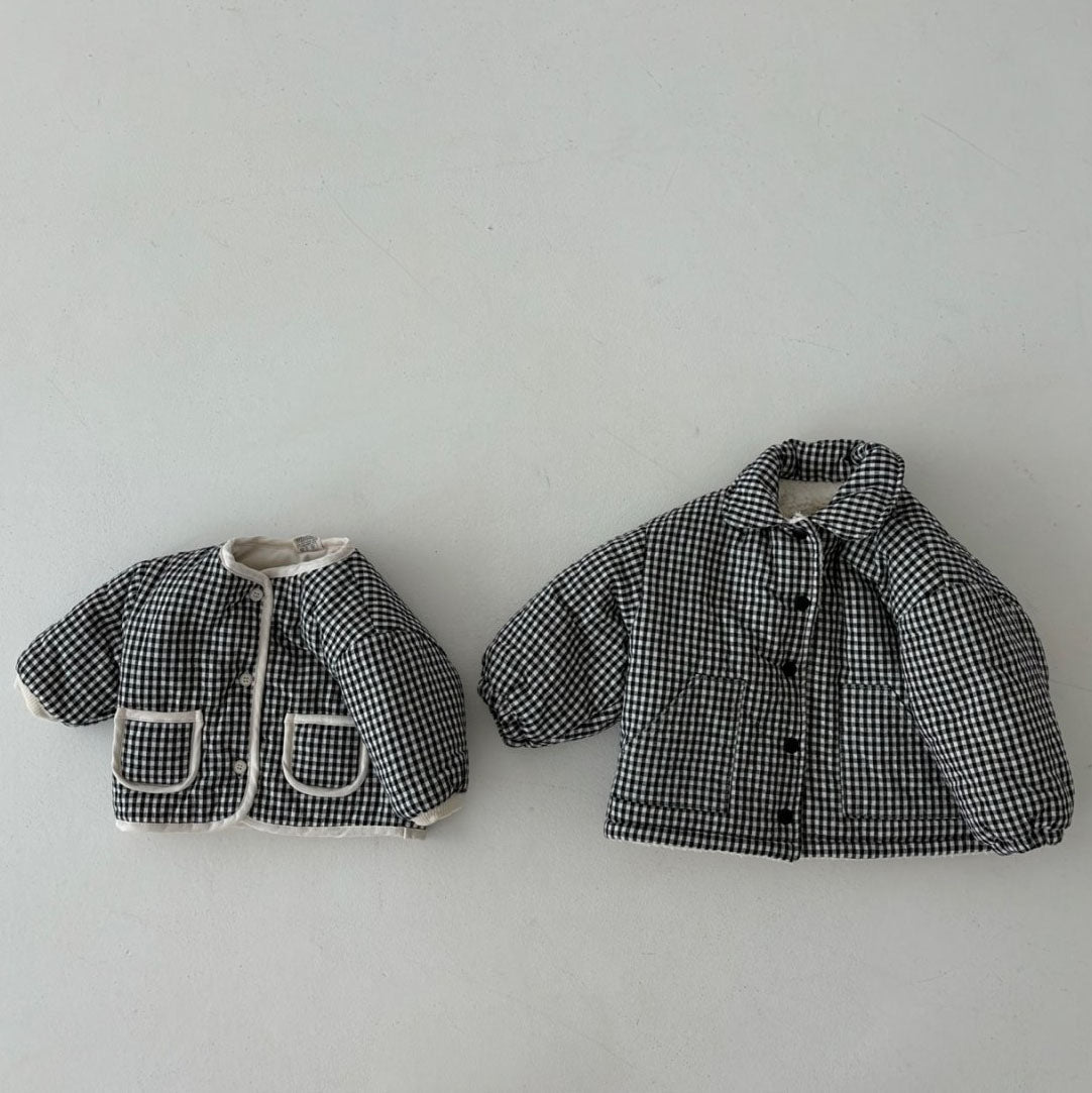 Toddler Land W24 Warm Padded Collar Jacket (1-6y) - Plaid