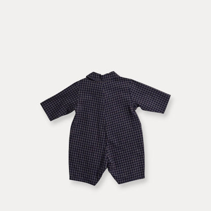 Baby F26 Plaid Collared Long Sleeve Jumpsuit (3-18m) - 2 Colors