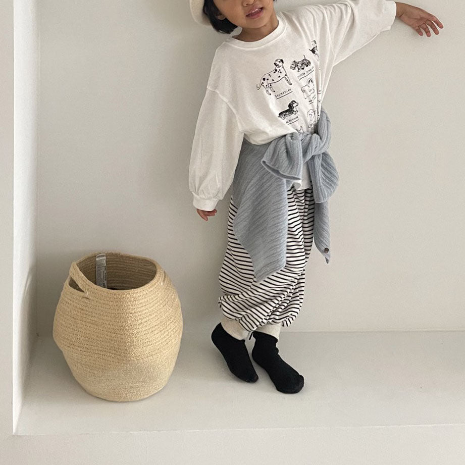 Toddler F25 Puppies Print Long Sleeve Top (1-7y) - Ivory - AT NOON STORE