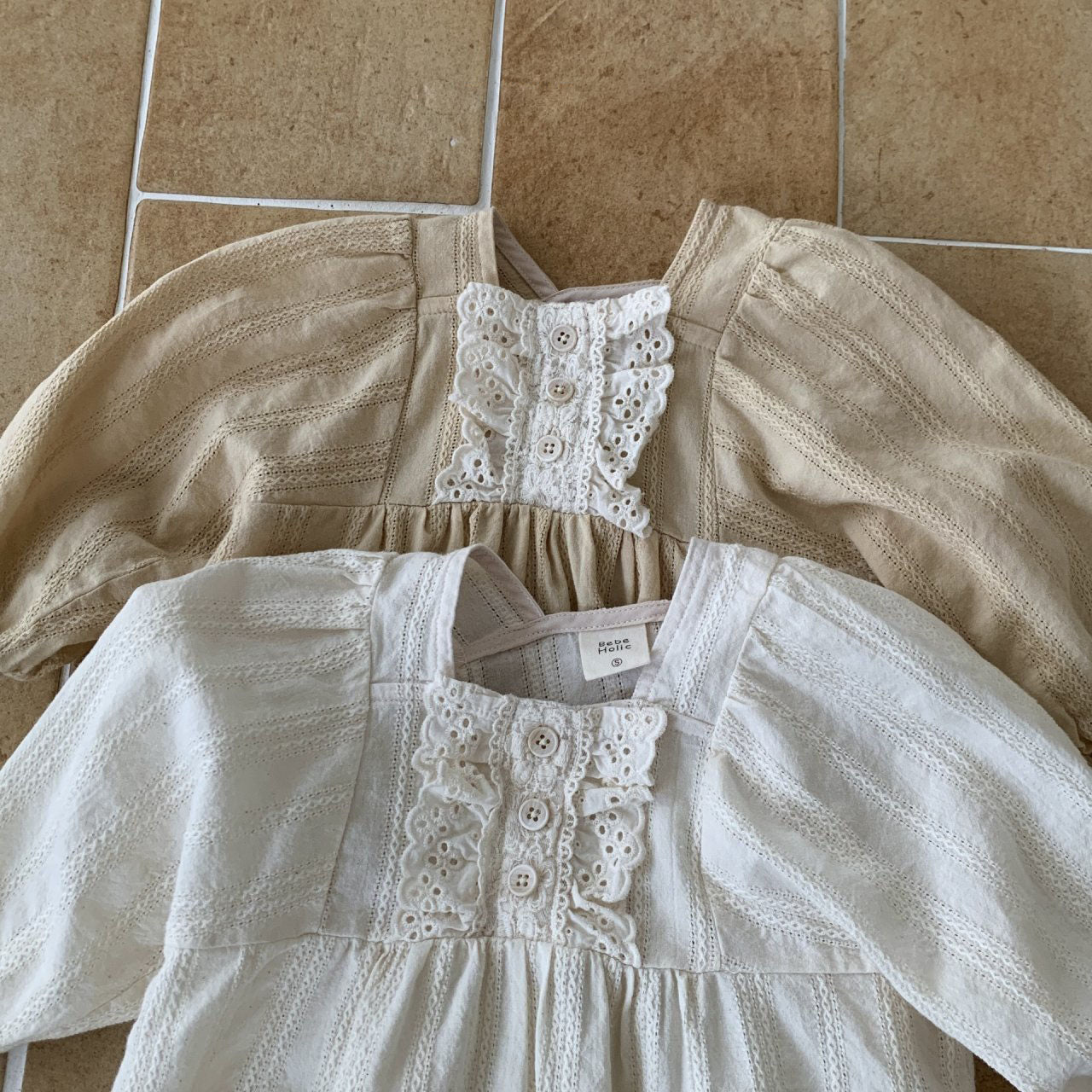 Baby Front Ruffle Lace Trim Romper (3-18m) - 2 Colors - AT NOON STORE