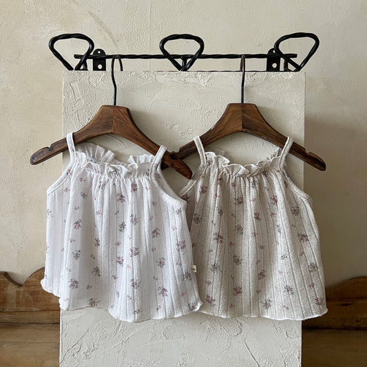 Toddler Lala SS25 Floral Spaghetti Strap Top (1-6y) - 2 Colors