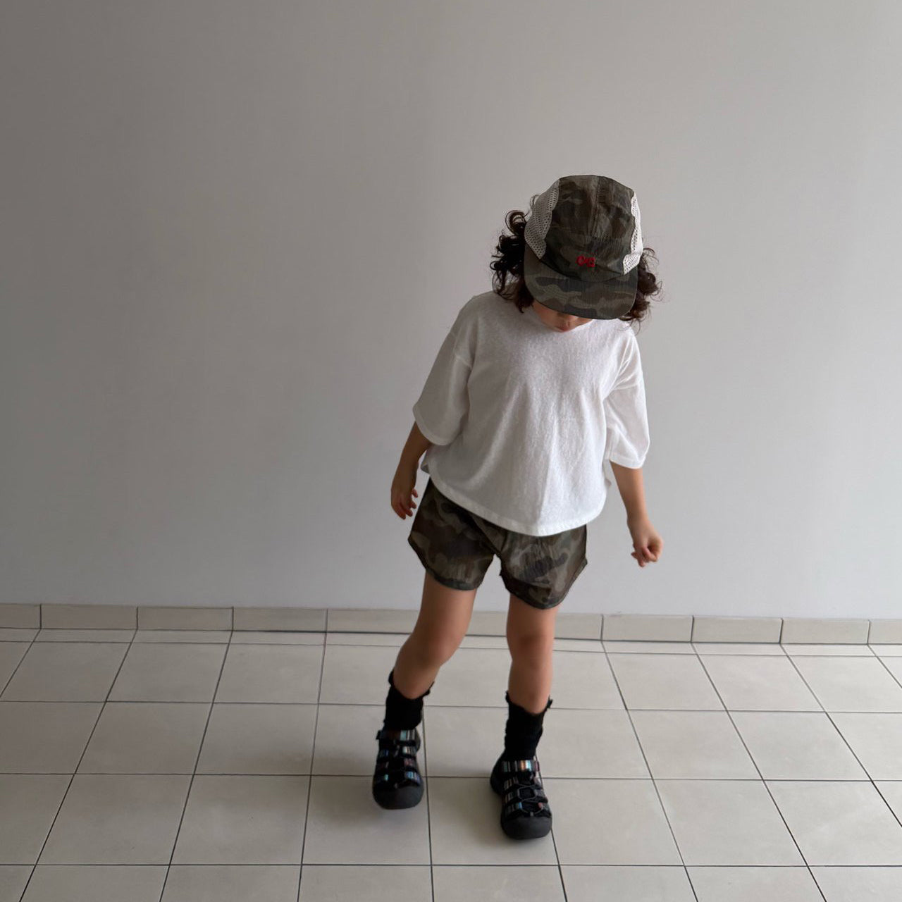 Kids SS26 Summer Camo Shorts (2-7y) - Olive - AT NOON STORE