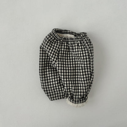 Baby Land W25 Sherpa Lined Plaid Pull-on Pants (4m-18m) - 2 Colors