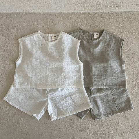 Toddler Lala Sleeveless Top and Shorts Set (1-6y) - 2 Colors