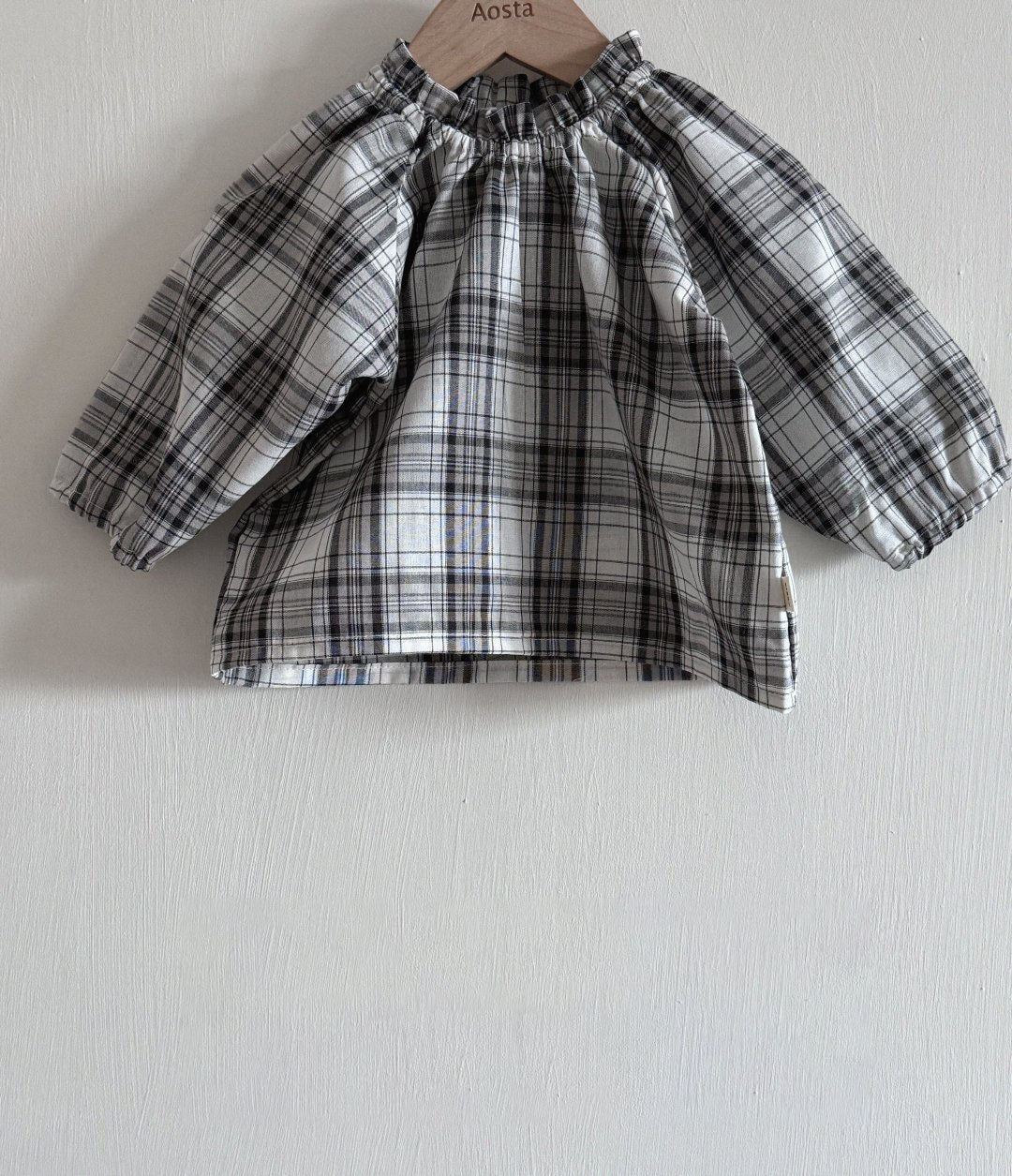 Baby Toddler Ruffle Neck Plaid Blouse Top (3m-5y) - 2 Colors - AT NOON STORE