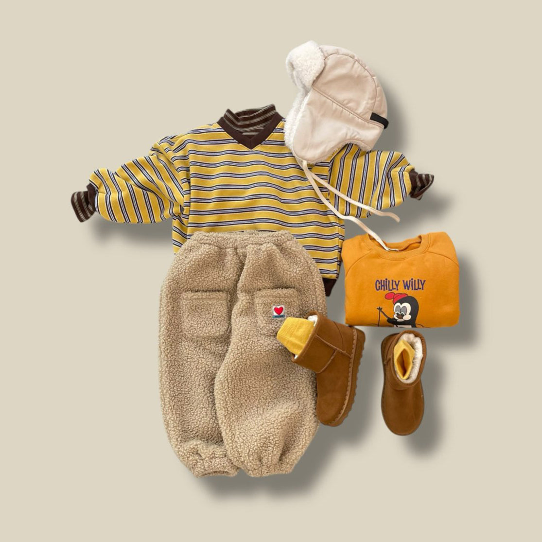 Toddler W25 V-Neck Stripe Long Sleeve Sweatshirt (3-7y) - 2 Colors