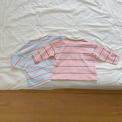 Toddler F26 Stripe Collared Long Sleeve Top (2-9y) - 2 Colors