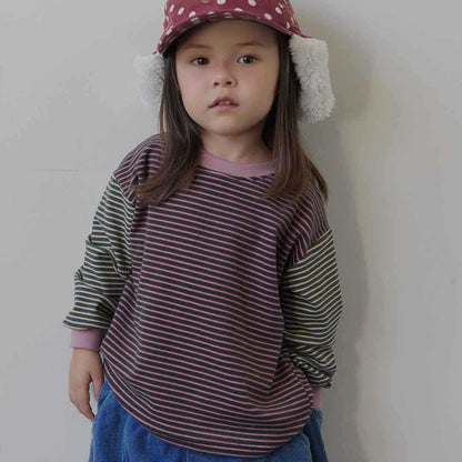 Toddler W26 Stripe Long Sleeve Top (2-6y) - Charcoal