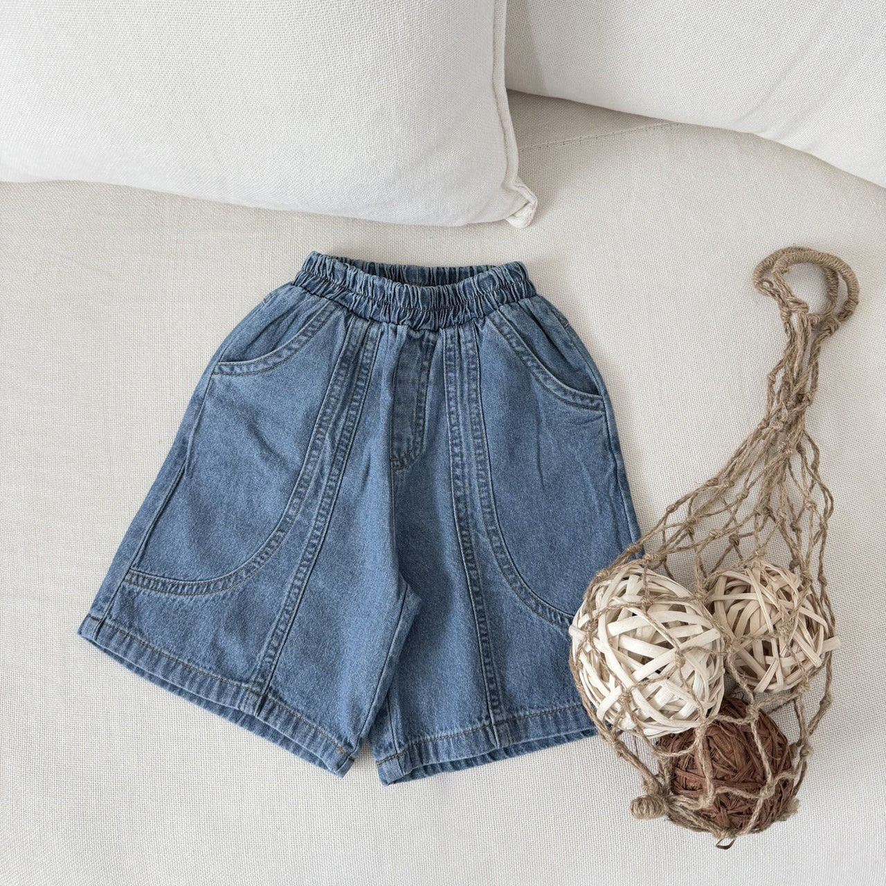 Toddler SS26 Stitch Detail Bermuda Shorts (1-7y) - 2 Colors - AT NOON STORE