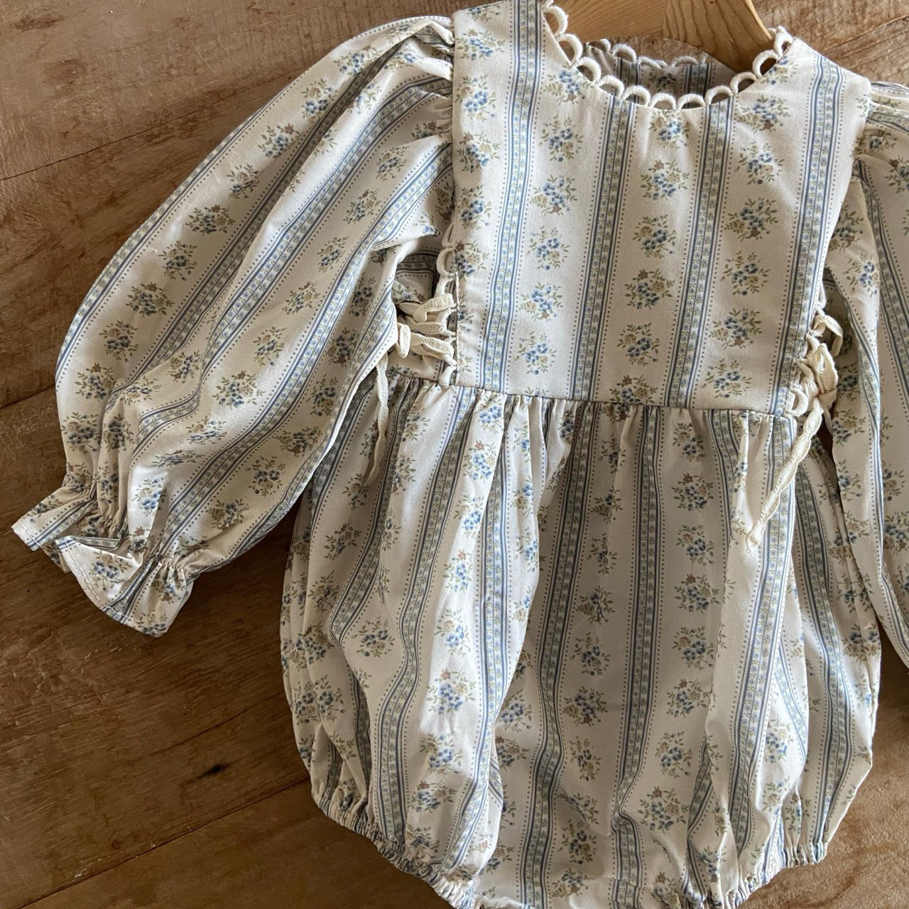 Baby Ann SP26 Floral Puff Long Sleeve Bubble Romper (3-18m) - Floral