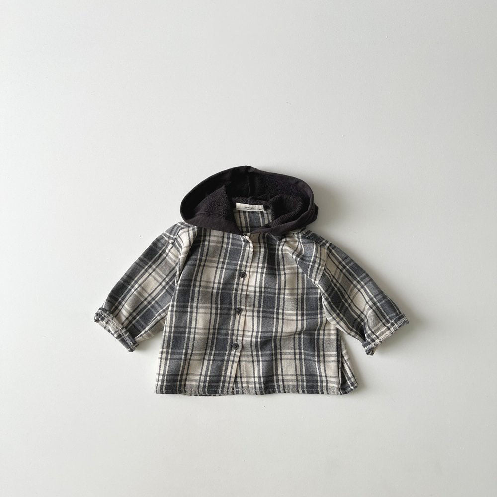 Toddler Plaid Hooded Shirt Jacket (1-6y) - 2 Colors