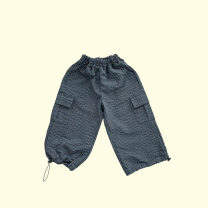Toddler F26 Textured Plaid Adjustable Hem Jogger Pants (3-9y) - 2 Colors