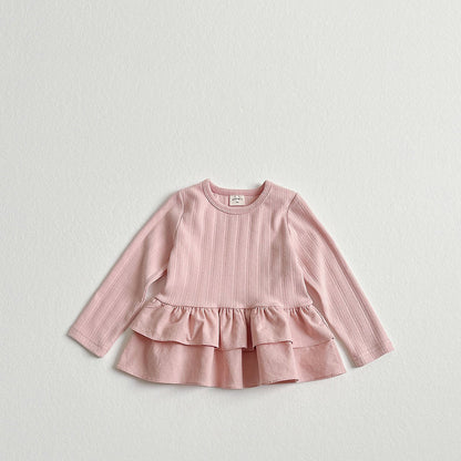 Toddler F26 Ribbed Long Sleeve Flare Layer Top (2-8y) - 3 Colors