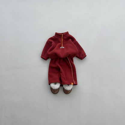 Toddler FW26 Fleece Mock Neck Half Zip-Up Pullover (4m-6y) - 2 Colors
