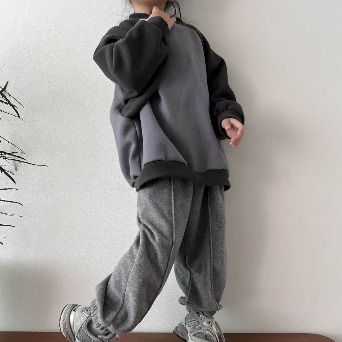 Kids W24 Comfy Soft Pin Tuck Jogger Pants (1-7y) - Gray