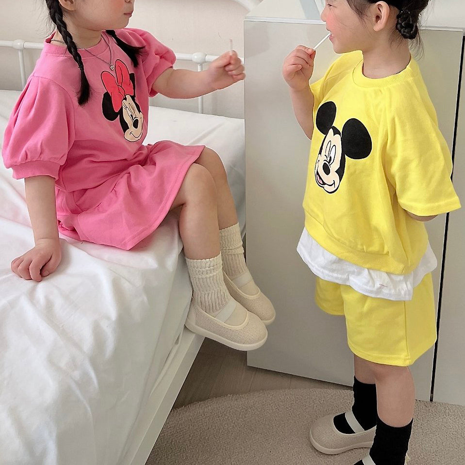 Toddler Mickey/Minnie Short Sleeve Top and Shorts/Skirt Set (1-6y) - 2 Colors - AT NOON STORE