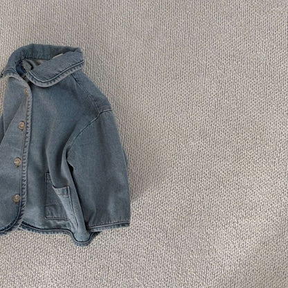 Toddler Bella S25 Collar Denim Jacket (1-6y) -Denim - AT NOON STORE