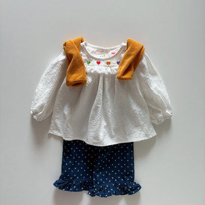 Toddler F26 Heart Ruffle Hem Pants  (1-6y) - Blue