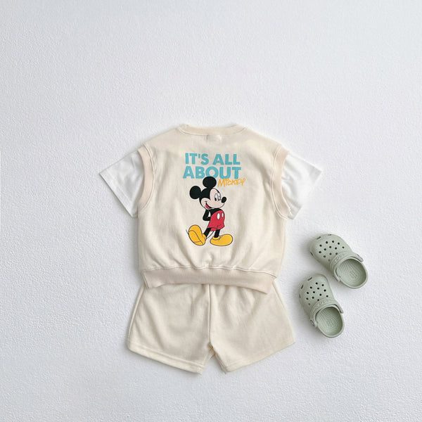 Toddler Disney Sleeveless Sweatshirt and Shorts Set (1-6y) - 2 Colors