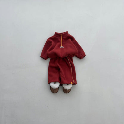 Baby Toddler FW26 Fleece Side Line Wide Pants (4m-6y) - 2 Colors