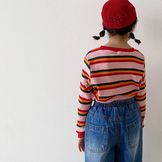 Toddler Retro Stripe Ribbed Top (1-6y) - 2 Colors - AT NOON STORE