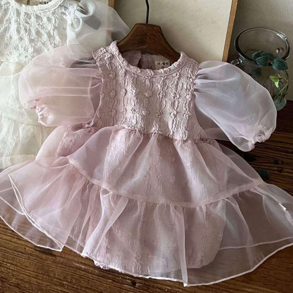 Baby Lala S25 Short Puff Sleeve Tutu Dress Romper (6-24m) - 2 Colors - AT NOON STORE