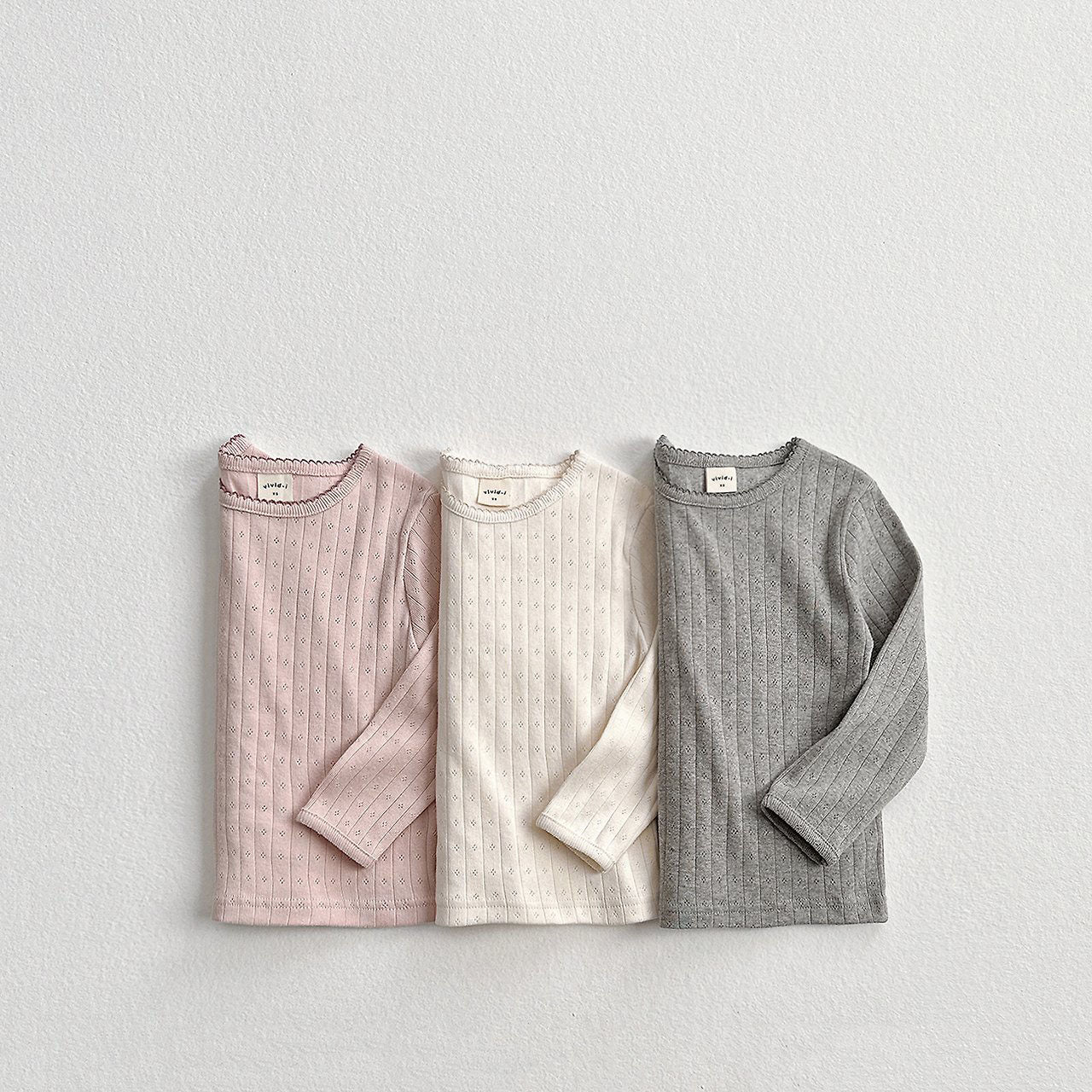 Toddler F26 Pointelle Long Sleeve Top (2-9y) - 3 Colors