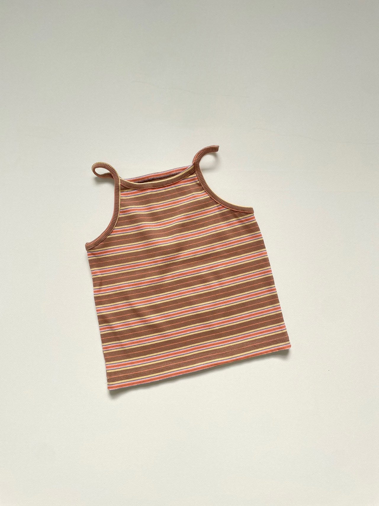 Toddler Multi Stripe Cami and Flare Pants Set (16m-6y) - Brown+Orange - AT NOON STORE