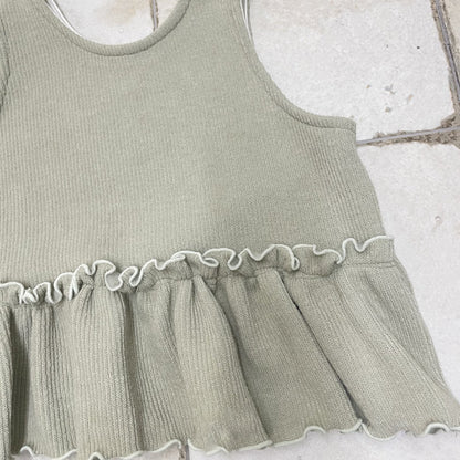 Toddler W25 Ruffle Sleeveless Peplum Top and Wide Pants Set (1-7y) - 2 Colors