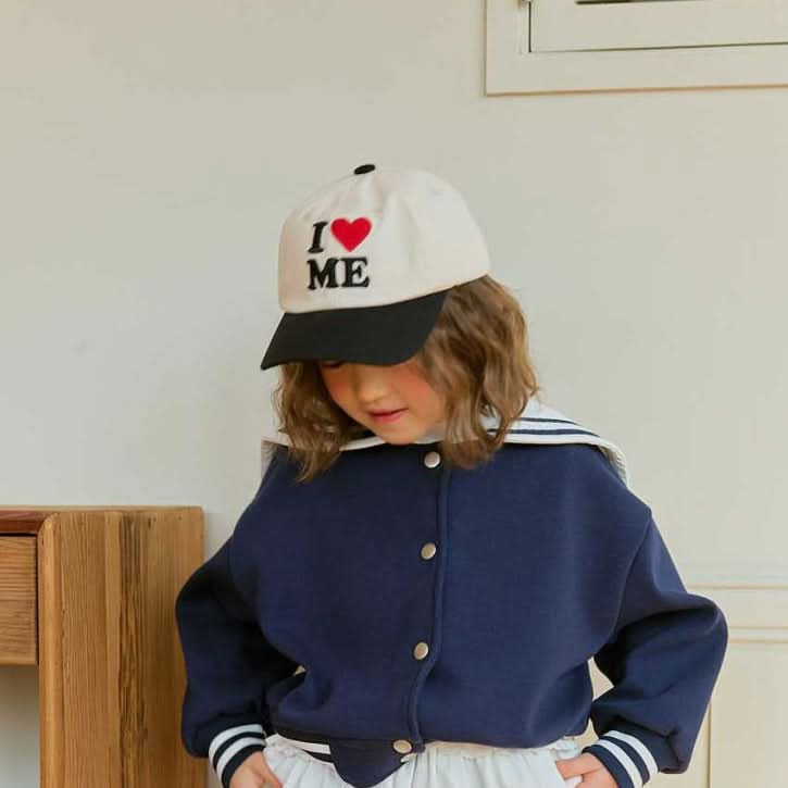 Toddler S25 'I LOVE ME' Embroidery Baseball Cap (1-7y) - Ivory - AT NOON STORE