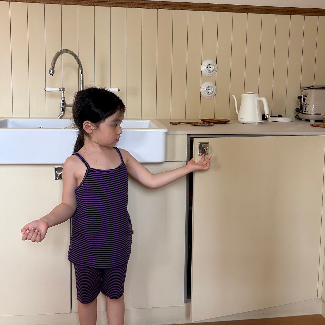 Toddler SS26 Ribbed Stripe Tank Top (1-7y) - Purple - AT NOON STORE