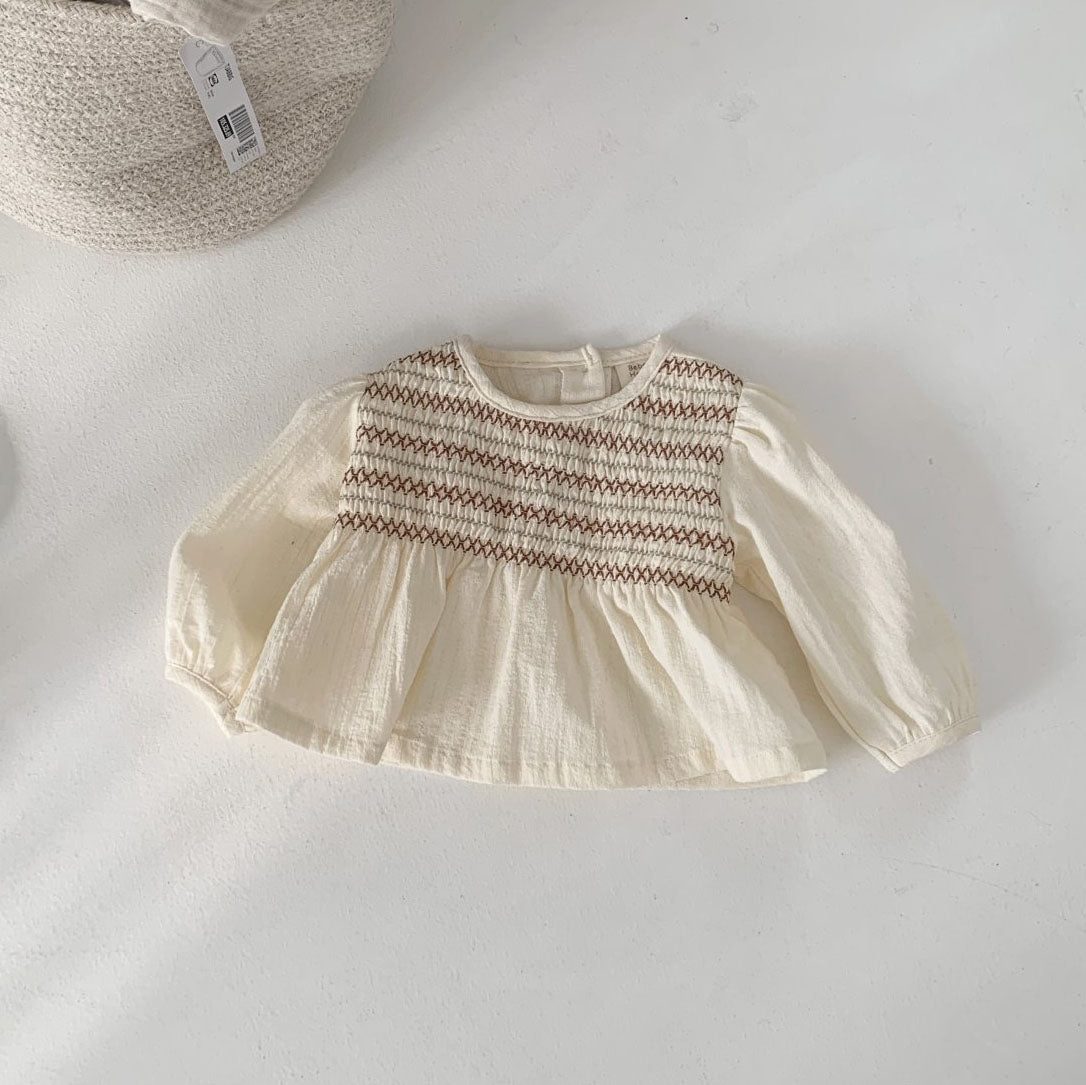 Baby S25 Smocked Long Sleeve Top (3-18m) - 2 Colors