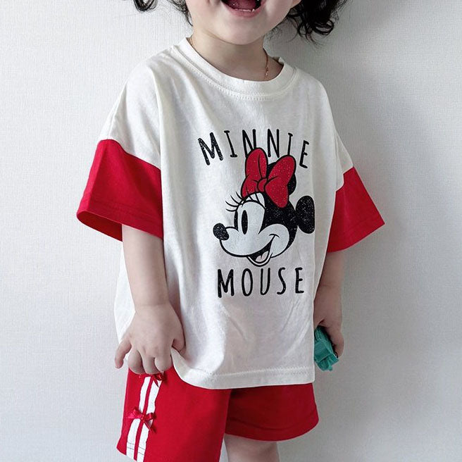 Toddle Disney Friends Contrast Short Sleeve Top and Shorts Set (2-7y) - 4 Colors - AT NOON STORE
