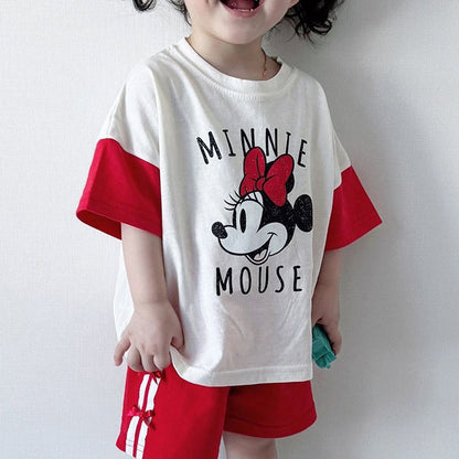 Toddle Disney Friends Contrast Short Sleeve Top and Shorts Set (2-7y) - 4 Colors - AT NOON STORE