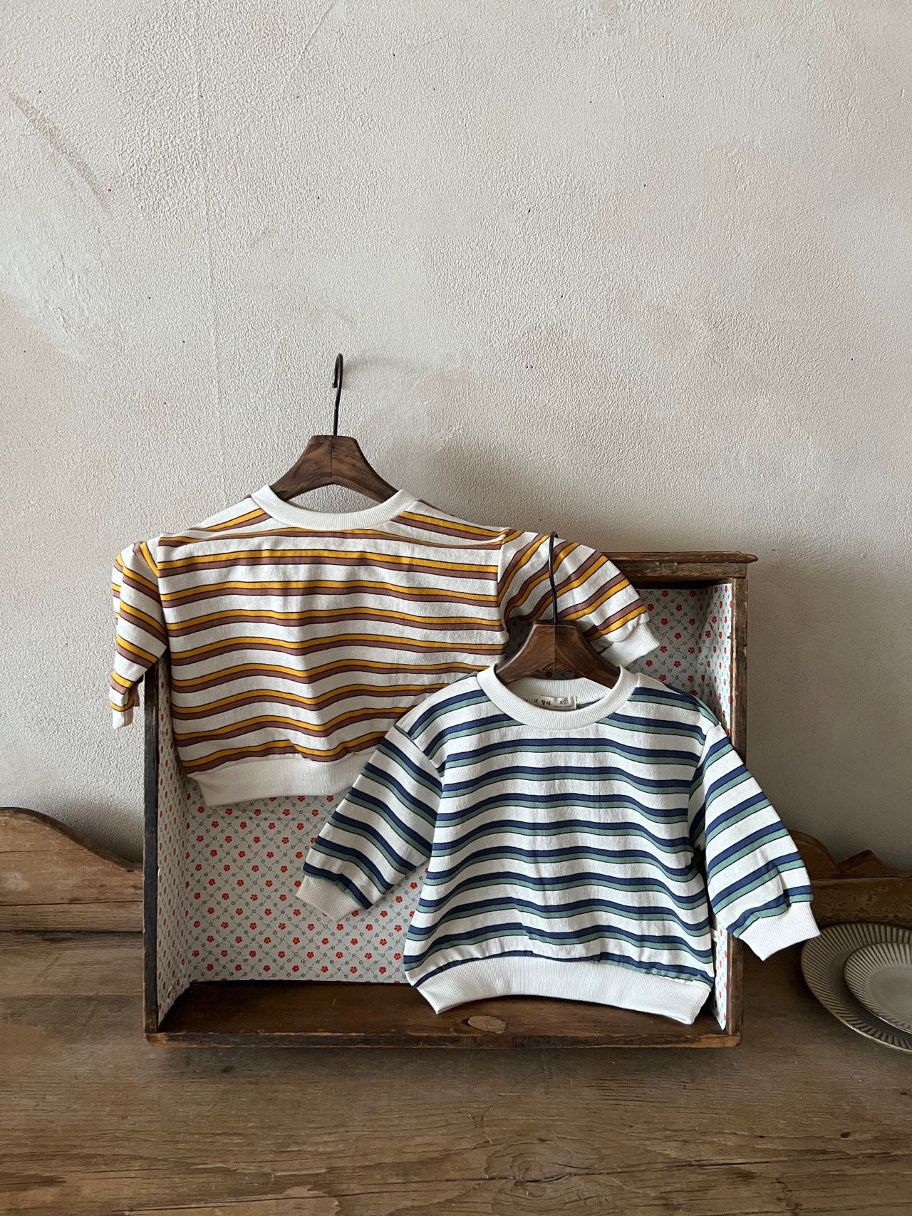 Kids Long Sleeve Stripe Sweatshirt (1-6y) - 2 Colors