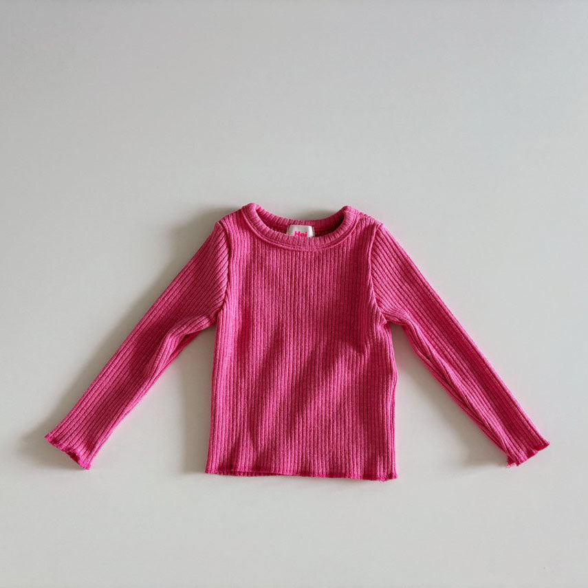 Toddler F25 Ribbed Long Sleeve Tee (1-6y) - Pink - AT NOON STORE