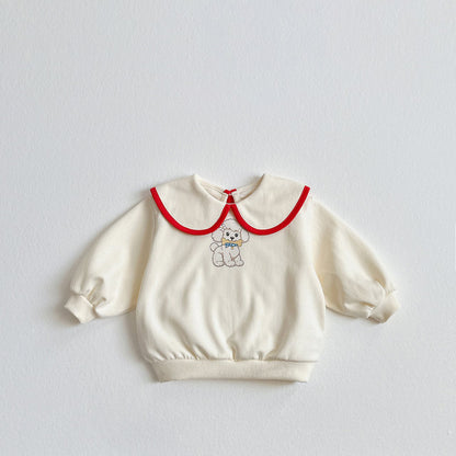 Toddler SP26 Poodle Big Collar Long Sleeve Sweatshirt (1-6y) - 2 Colors - AT NOON STORE