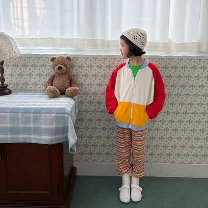 Toddler SP26 Multicolor Stripe Ribbed Jogger Pants (1-6y) - 2 Colors - AT NOON STORE