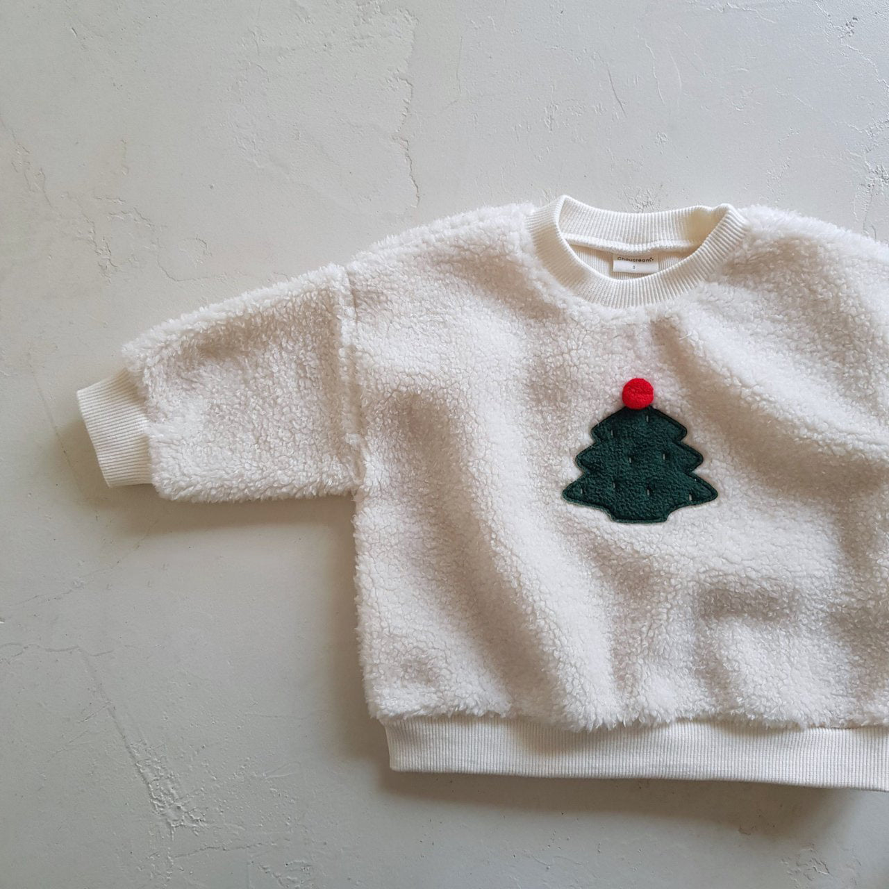 Baby W24 Tree Patch Sherpa Sweatshirt (6-18m) - Ivory