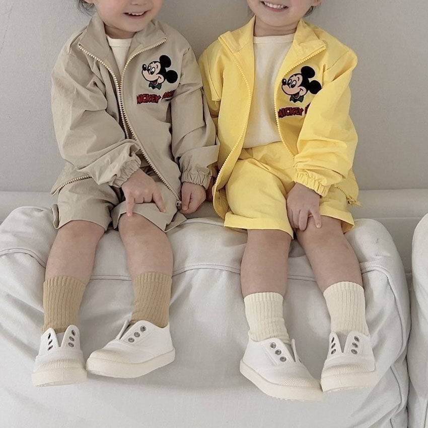 Toddler Mickey Zip-up Jacket, Jogger Pants, and Shorts Set (2-6y) - 3 Colors