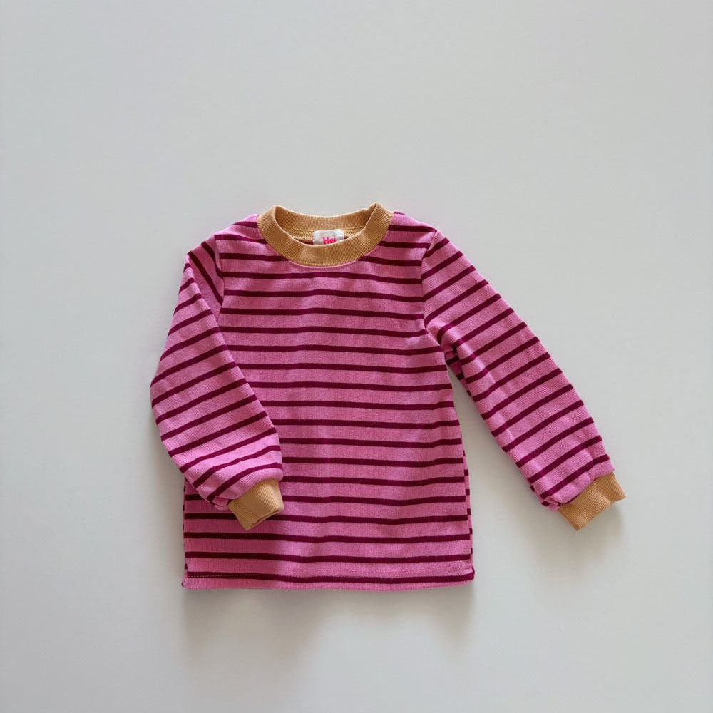 Toddler F26 Contrast Trim Stripe Long Sleeve Top (1-6y) - 2 Colors