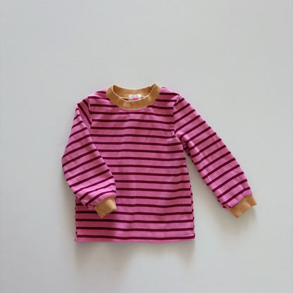 Toddler F26 Contrast Trim Stripe Long Sleeve Top (1-6y) - 2 Colors